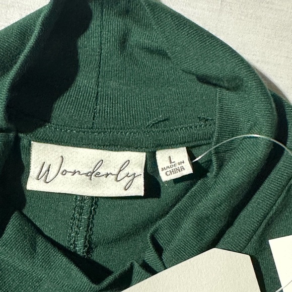 Wonderly Green Women's Long Sleeve Julianna Crepe Turtleneck Top size‎ L (1805) - Picture 6 of 10